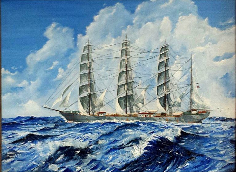 Sailing-ship-Hawaiian-Isles-in-the-Pacific